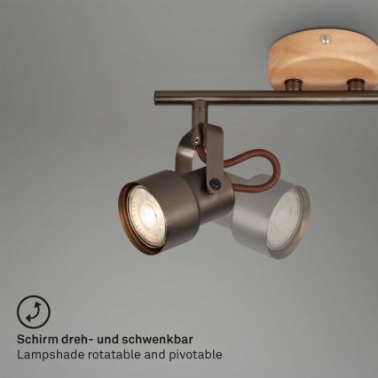 Brilo - TAHUN LED Spotlight 2x GU10/5W/230V, Brown