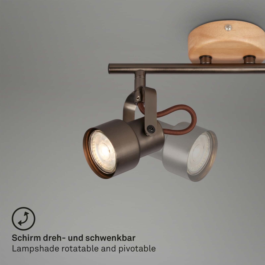 Brilo - TAHUN LED Spotlight 2x GU10/5W/230V, Brown