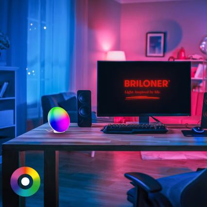 Brilo - LED RGBIC Dimmable Table Lamp TARA LED/6W/230V 3000-6500K White + Remote Control