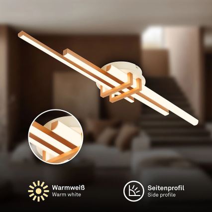 Brilo - TINKA LED Ceiling Light, 21W/230V, 3000K, Copper Finish
