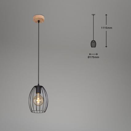 Brilo - WAKTU Cable-Suspended Pendant Light 1xE27/60W/230V