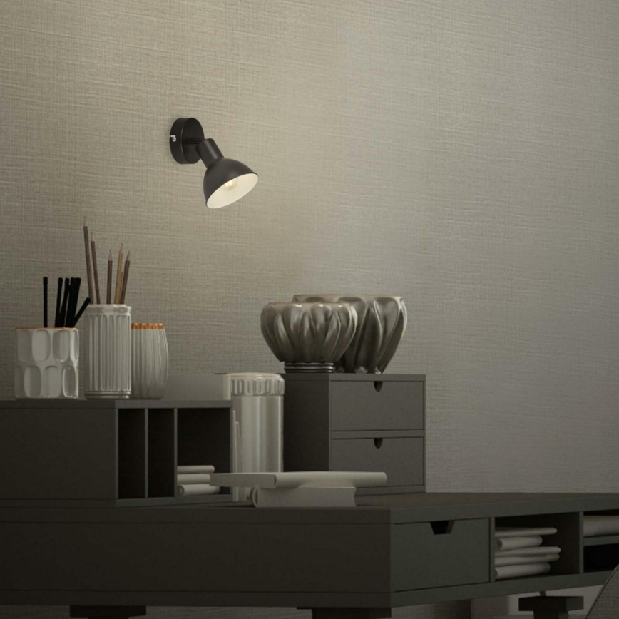 Brilo - Wall spotlight RETRO 1xE14/25W/230V black