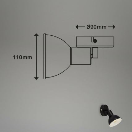 Brilo - Wall spotlight RETRO 1xE14/25W/230V black