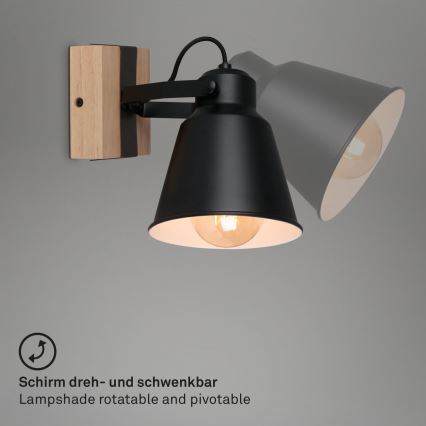 Brilo - Wall spotlight TALLE  1xE27/40W/230V rubber tree