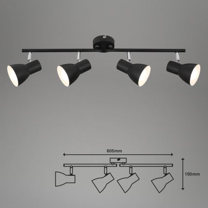 Briloner 10698890 - Spotlight 4xE14/25W/230V black