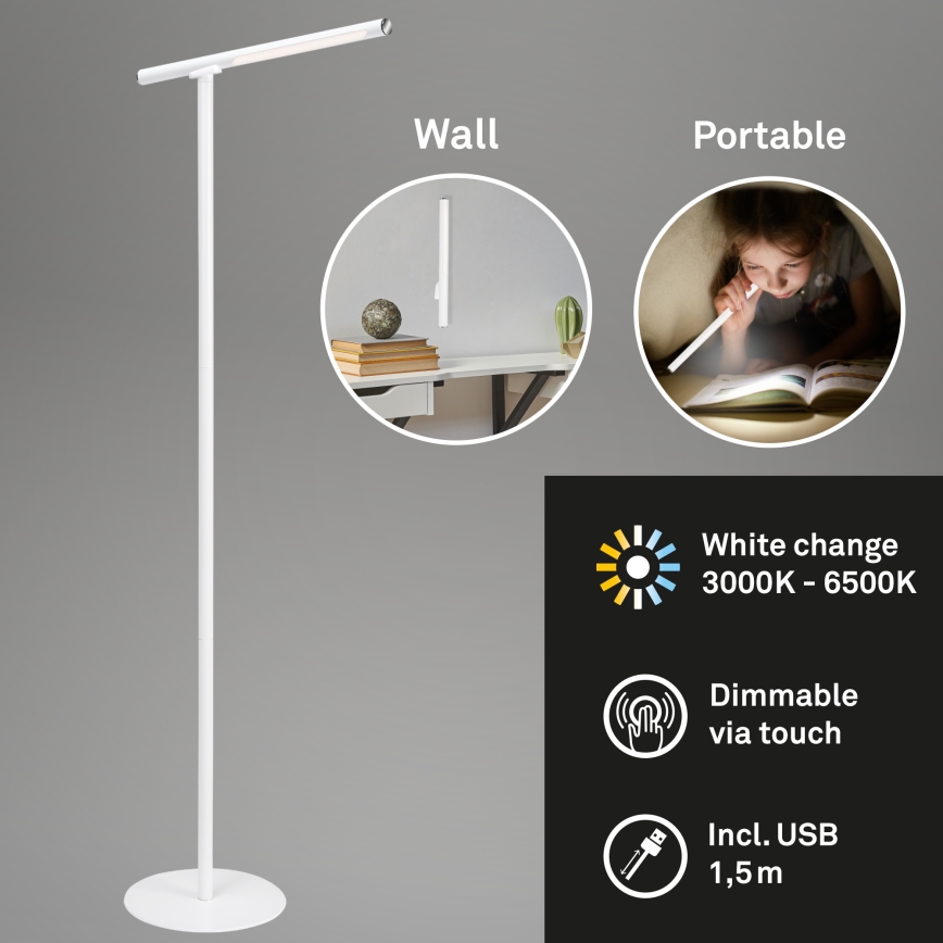 Briloner 1384-016 - LED Dimmable touch floor lamp 2in1 EVERYWHERE LED/2,3W/5V