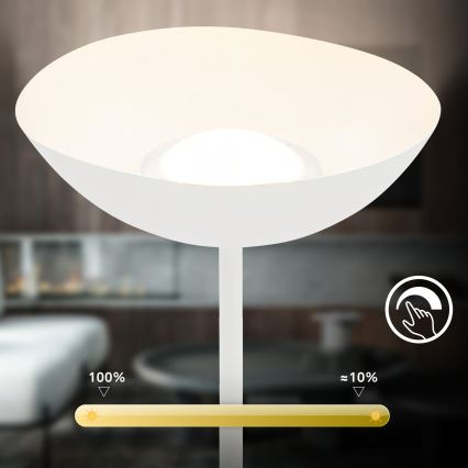 Briloner 1500016 - ESTATE Dimmable LED Floor Lamp, 8W (5V), 4000 mAh, White