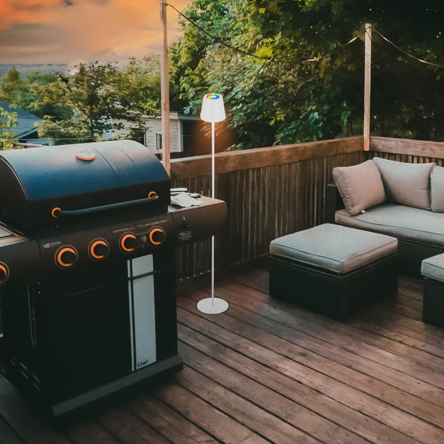 Briloner 1507016 - KIKI LED Dimmable Floor Lamp LED/4.3W/5V IP44 2600 mAh White