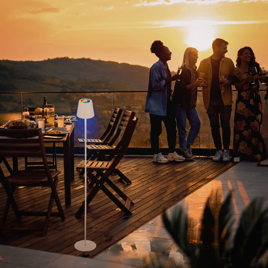 Briloner 1507016 - KIKI LED Dimmable Floor Lamp LED/4.3W/5V IP44 2600 mAh White