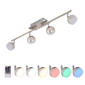 Briloner 2040-042 - LED RGB Dimmable spotlight BAFFLE 4xLED/3,3W/230V + remote control
