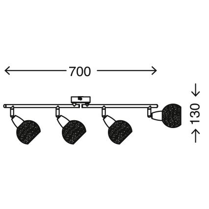 Briloner 2046-042 - Spotlight VIOLA 4xE14/40W/230V