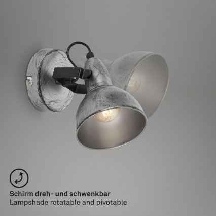 Briloner 2049-014 - Wall spotlight RETRO 1xE14/40W/230V grey