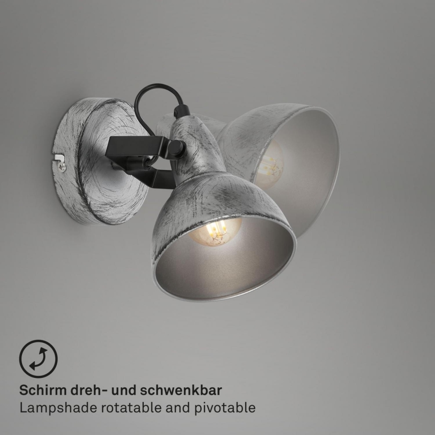 Briloner 2049-014 - Wall spotlight RETRO 1xE14/40W/230V grey