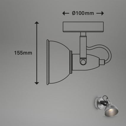 Briloner 2049-014 - Wall spotlight RETRO 1xE14/40W/230V grey
