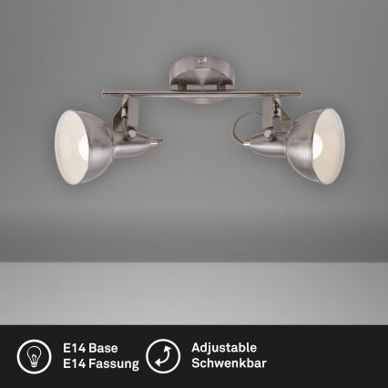 Briloner 2049-022 - Spotlight SOFT 2xE14/40W/230V matte chrome