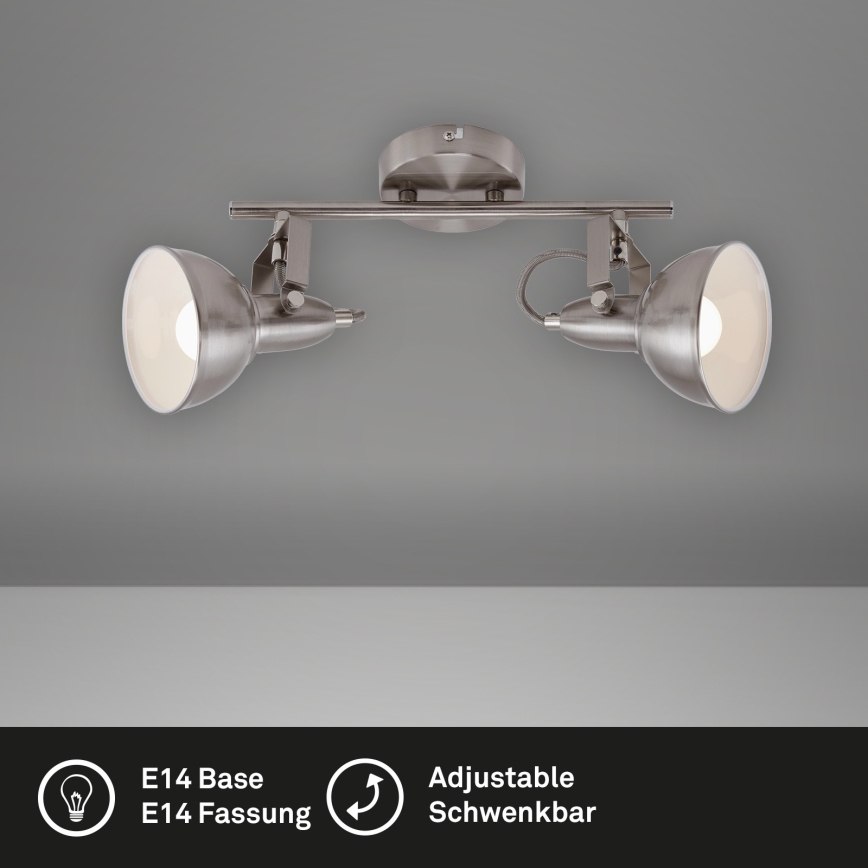 Briloner 2049-022 - Spotlight SOFT 2xE14/40W/230V matte chrome
