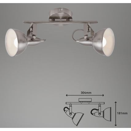Briloner 2049-022 - Spotlight SOFT 2xE14/40W/230V matte chrome