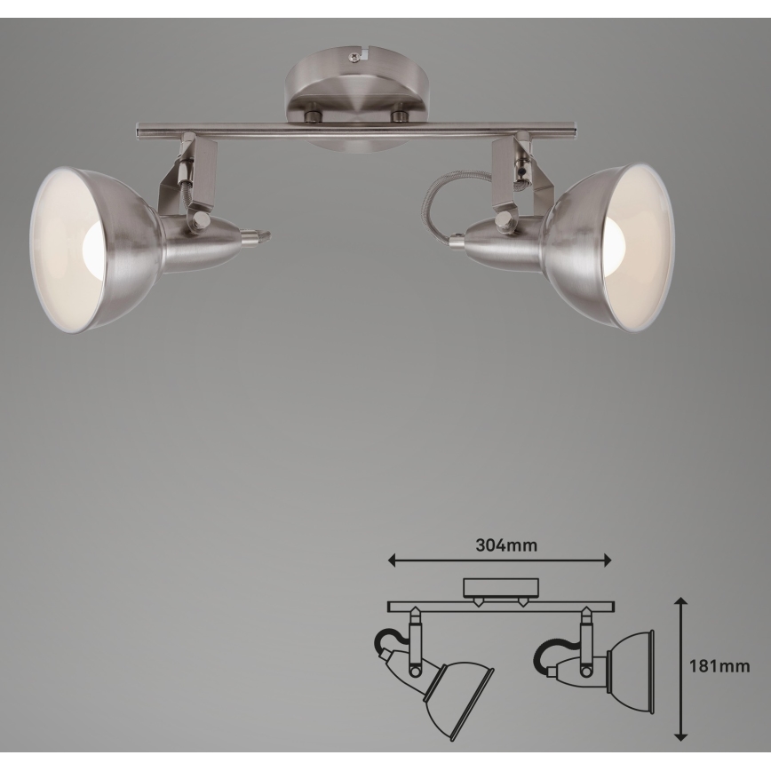 Briloner 2049-022 - Spotlight SOFT 2xE14/40W/230V matte chrome