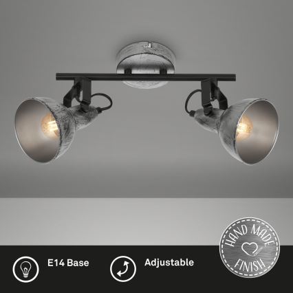 Briloner 2049-024 - Spotlight RETRO 2xE14/40W/230V grey