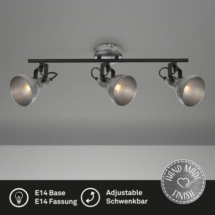 Briloner 2049-034 - Spotlight RETRO 3xE14/40W/230V grey