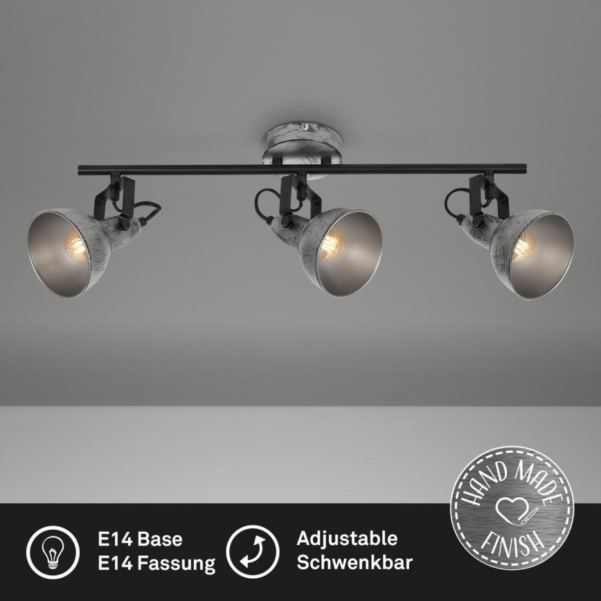 Briloner 2049-034 - Spotlight RETRO 3xE14/40W/230V grey