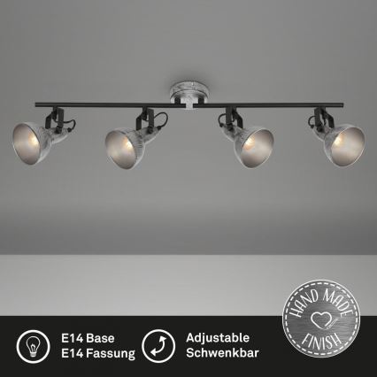 Briloner 2049-044 - Spotlight RETRO 4xE14/40W/230V grey