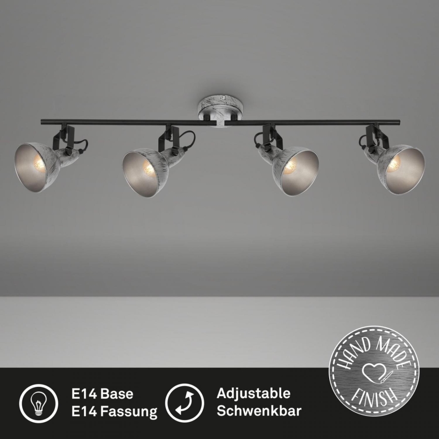 Briloner 2049-044 - Spotlight RETRO 4xE14/40W/230V grey
