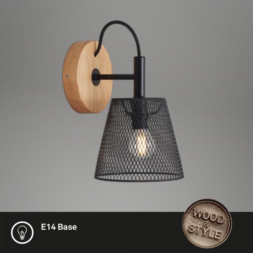 Briloner 2077-015 - Wall light WOOD & STYLE 1xE14/25W/230V rubber tree