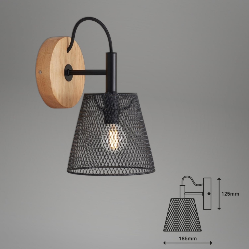 Briloner 2077-015 - Wall light WOOD & STYLE 1xE14/25W/230V rubber tree