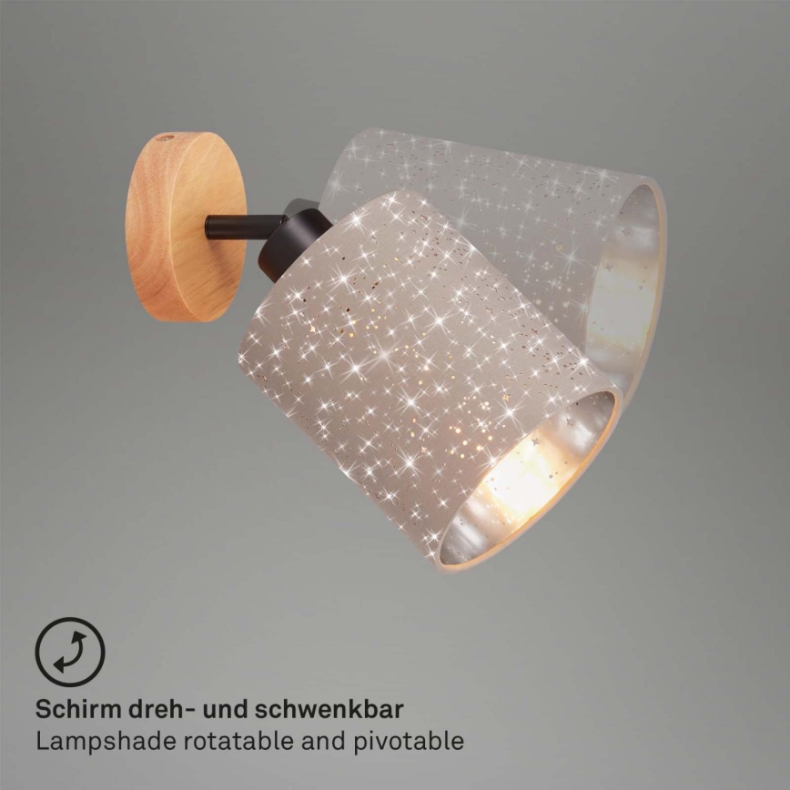 Briloner 2078-011 - Wall spotlight SPOTLIGHT 1xE27/25W/230V beige