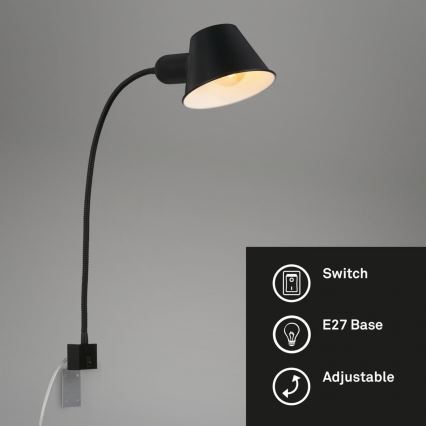Briloner 2079-015 - Wall flexible lamp 1xE27/10W/230V black