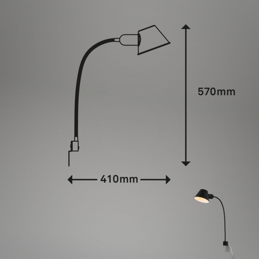 Briloner 2079-015 - Wall flexible lamp 1xE27/10W/230V black
