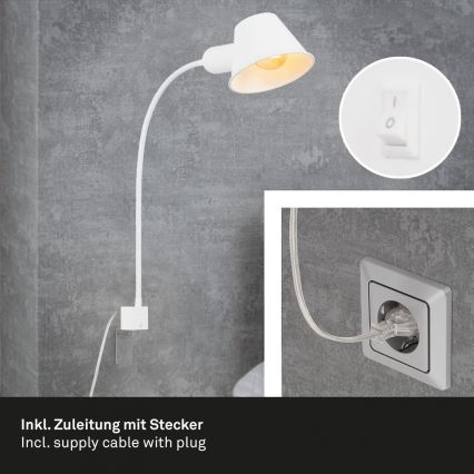 Briloner 2079-016 - Wall flexible lamp 1xE27/10W/230V white