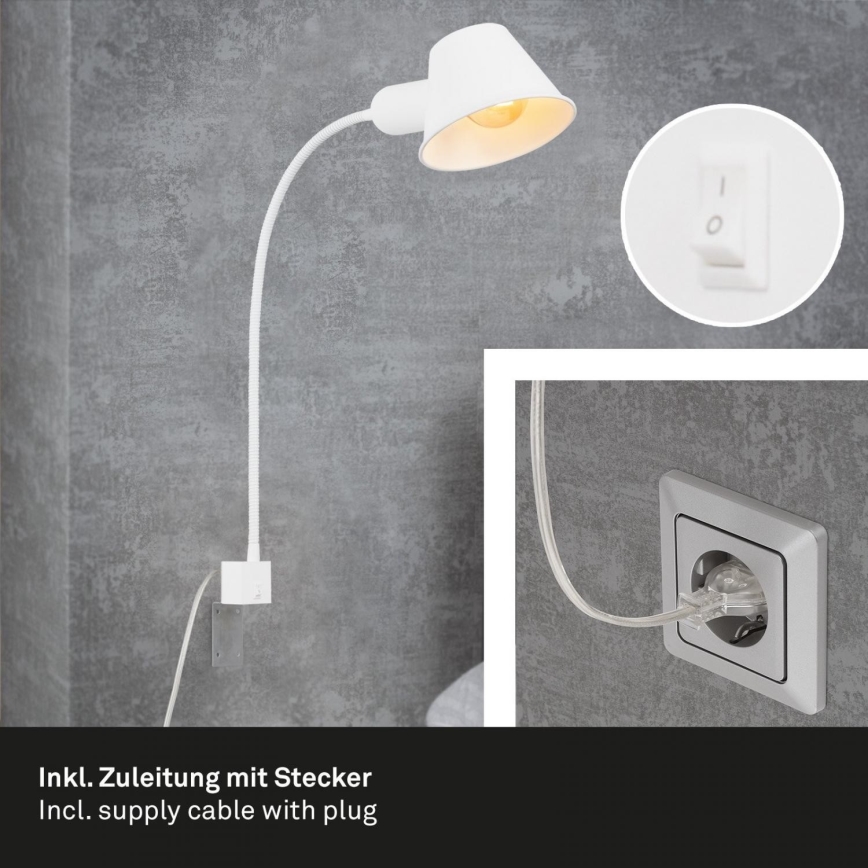 Briloner 2079-016 - Wall flexible lamp 1xE27/10W/230V white
