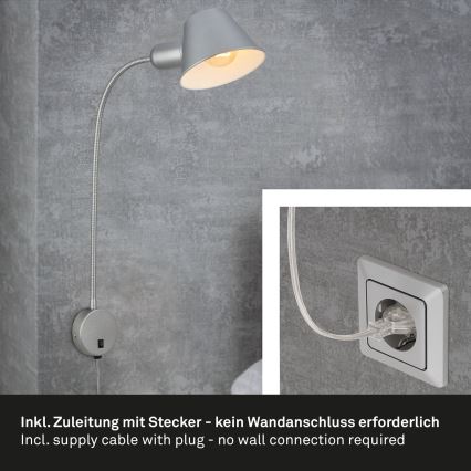 Briloner 2089-014 - Wall lamp 1xE27/10W/230V matte chrome