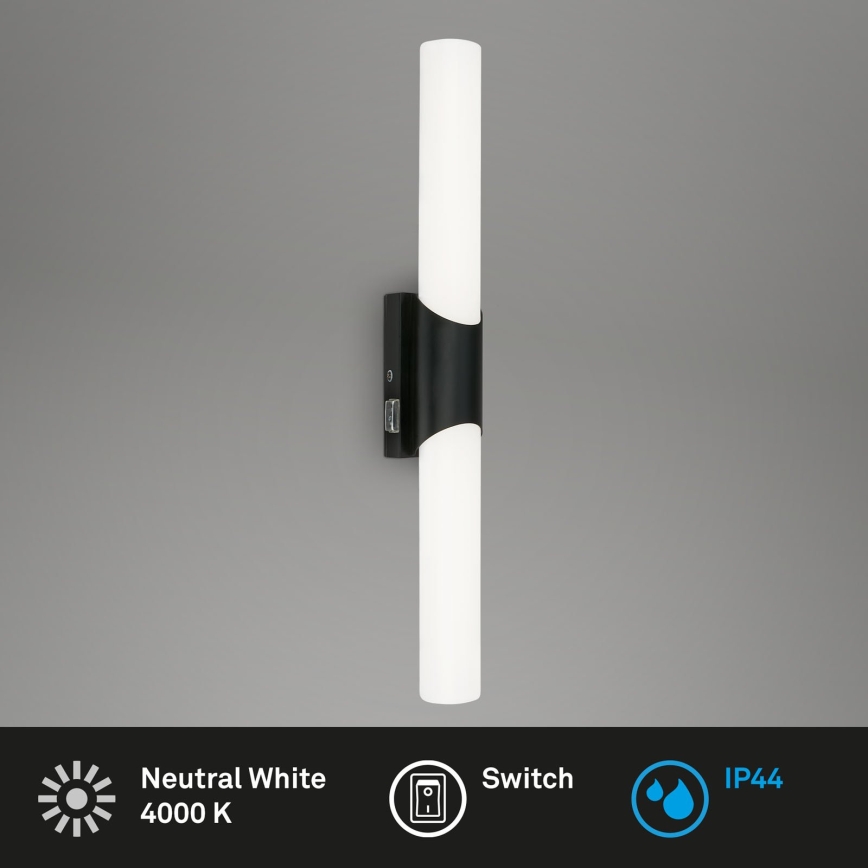 Briloner 2111-115 - LED Bathroom Mirror Light LED/11W/230V IP44 47 cm Black