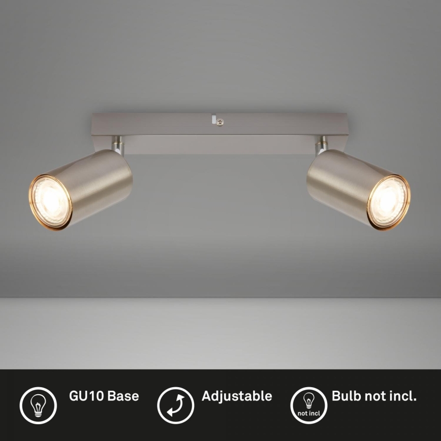 Briloner 2172-022 - SPOT spotlight 2xGU10/9W/230V matte chrome
