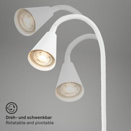 Briloner 2175-016 - Flexible wall lamp with USB port 1xGU10/10W/230V white