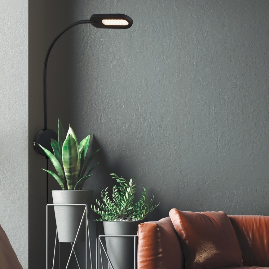 Briloner 2177015 - LED Dimmable flexible wall lamp LED/6W/230V black