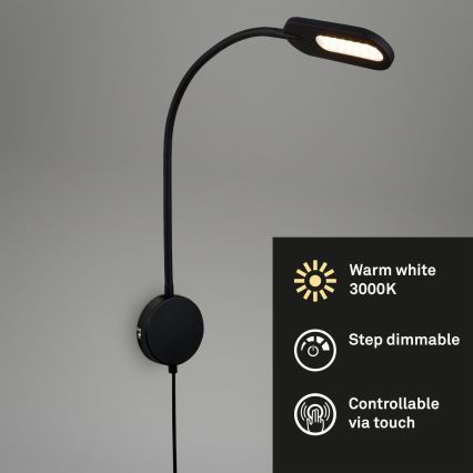 Briloner 2177015 - LED Dimmable flexible wall lamp LED/6W/230V black