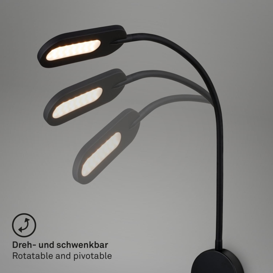Briloner 2177015 - LED Dimmable flexible wall lamp LED/6W/230V black