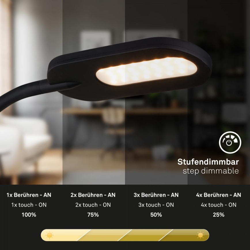 Briloner 2177015 - LED Dimmable flexible wall lamp LED/6W/230V black