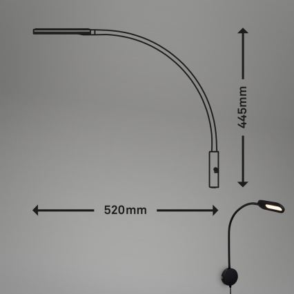 Briloner 2177015 - LED Dimmable flexible wall lamp LED/6W/230V black