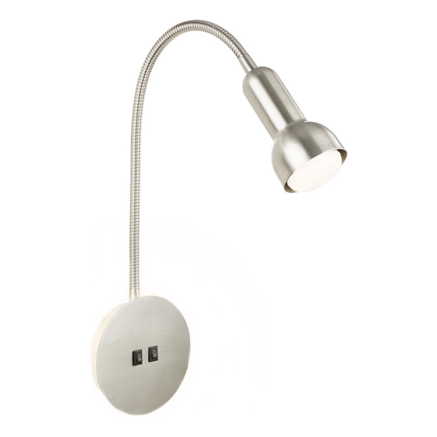 Briloner 2178012 - LED Flexible wall lamp 1xE14/10W/230V + LED/3W matte chrome