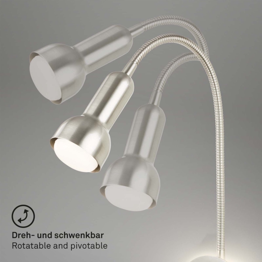 Briloner 2178012 - LED Flexible wall lamp 1xE14/10W/230V + LED/3W matte chrome