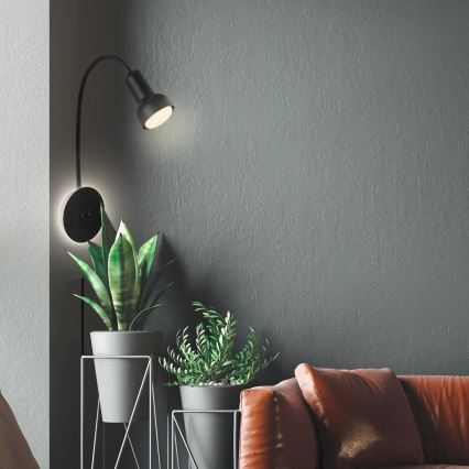Briloner 2178015 - LED Flexible wall lamp 1xE14/10W/230V + LED/3W black