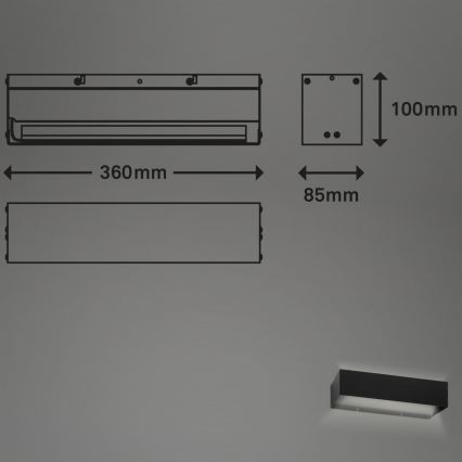 Briloner 2204-015 - LED Outdoor wall light LED/8W/230V IP44 black