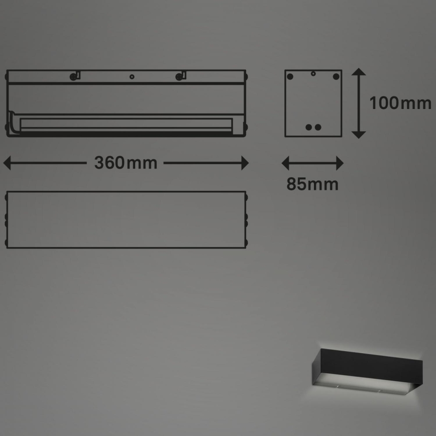 Briloner 2204-015 - LED Outdoor wall light LED/8W/230V IP44 black