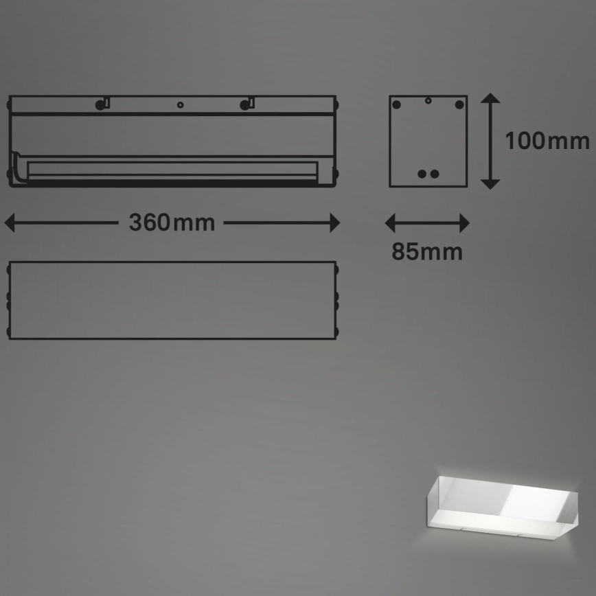 Briloner 2204-018 - LED Outdoor wall light LED/8W/230V IP44 shiny chrome