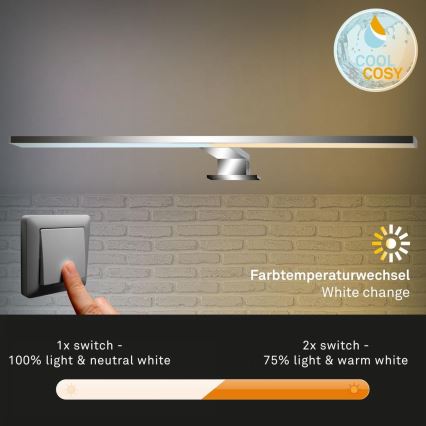 Briloner 2299-018 - LED Dimmable bathroom mirror lighting COOL&COSY LED/8W/230V 2700/4000K IP44
